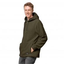 Jack Wolfskin Fleecehoodie Nature Life Halfzip - aus weichem Sherpafleece in Lammfelloptik - grün Herren